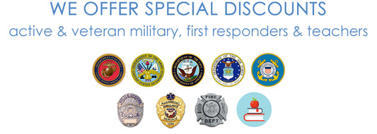 We have added Military, First Responder and Teacher discounts!